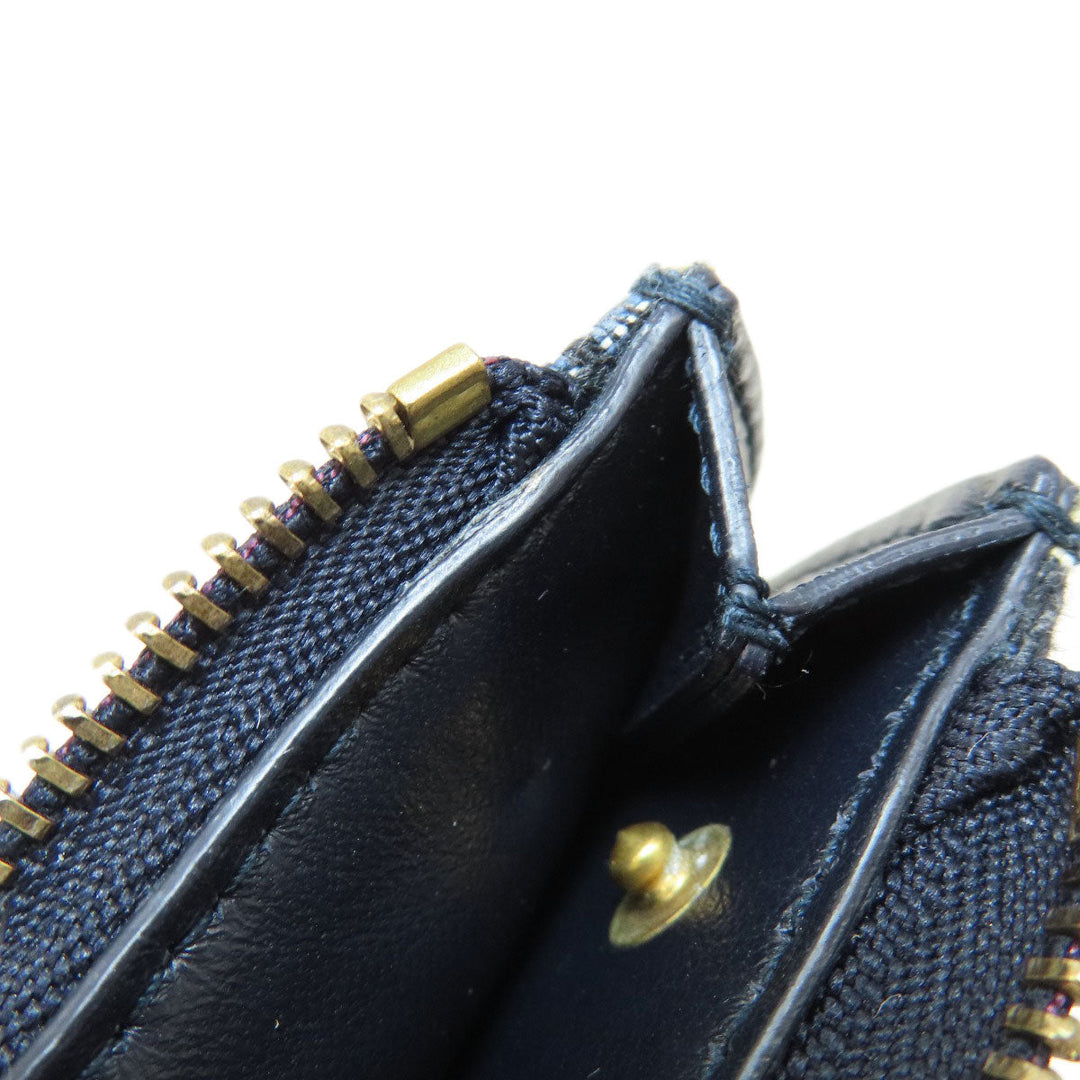 Christian Dior Coin case canvas Navy Saddle Trotter Pattern Women Used Authentic