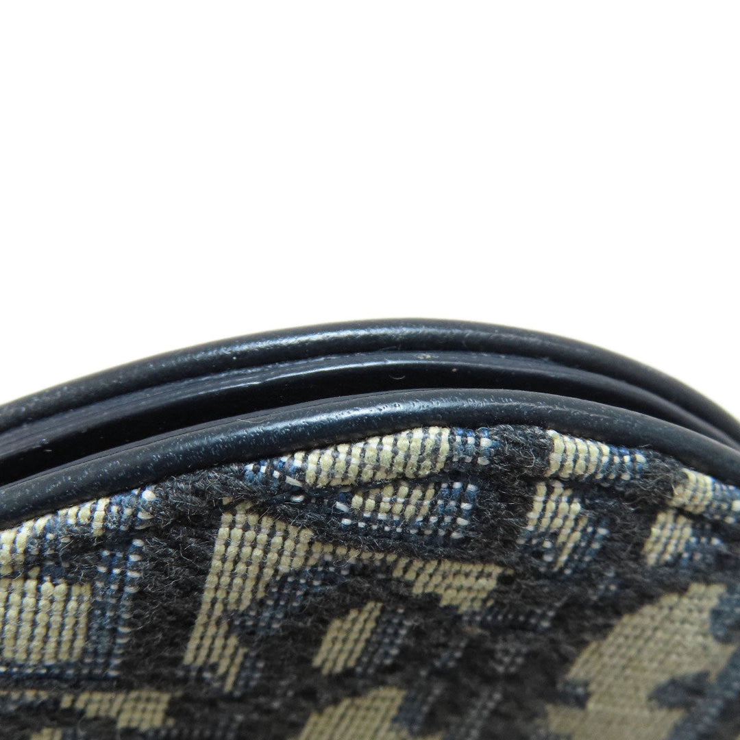 Christian Dior Coin case canvas Navy Saddle Trotter Pattern Women Used Authentic