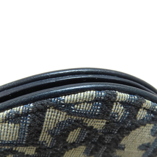 Christian Dior Coin case canvas Navy Saddle Trotter Pattern Women Used Authentic