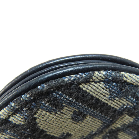 Christian Dior Coin case canvas Navy Saddle Trotter Pattern Women Used Authentic