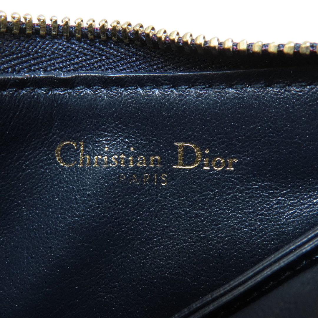 Christian Dior Coin case canvas Navy Saddle Trotter Pattern Women Used Authentic