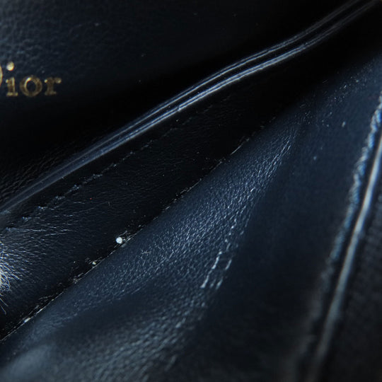 Christian Dior Coin case canvas Navy Saddle Trotter Pattern Women Used Authentic