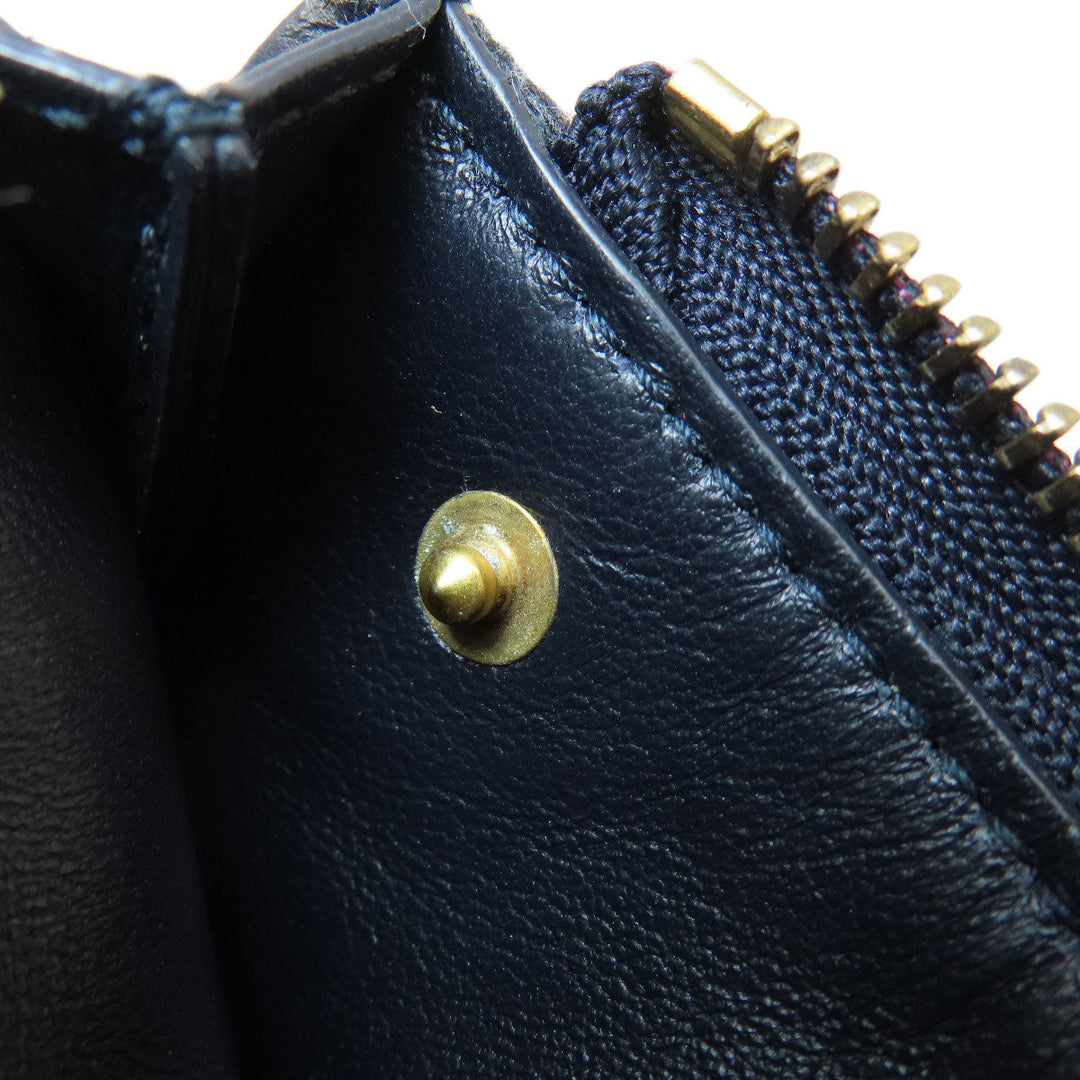Christian Dior Coin case canvas Navy Saddle Trotter Pattern Women Used Authentic