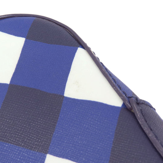 Kate Spade Shoulder Bag PVC blue Check Pattern Women Used Authentic