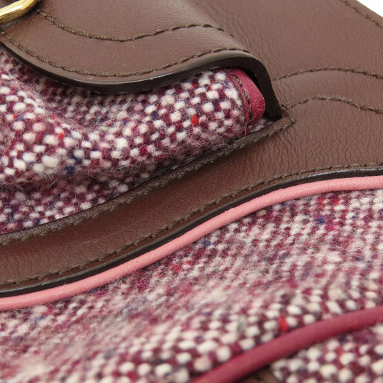CELINE Handbag Tweed, Leather Red logoMetal Tweed Women Used Authentic