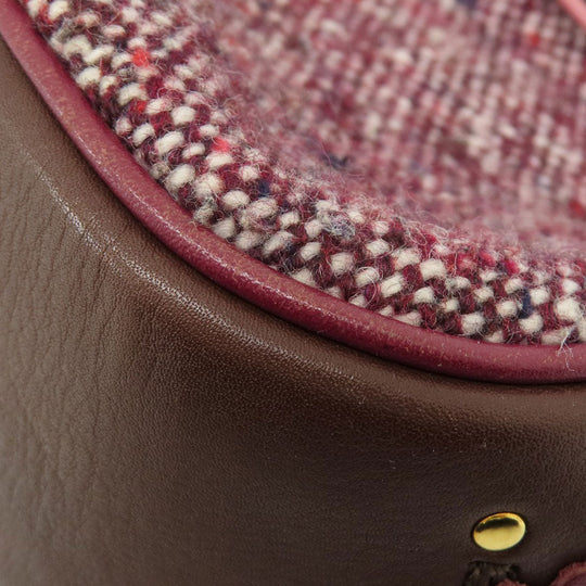 CELINE Handbag Tweed, Leather Red logoMetal Tweed Women Used Authentic