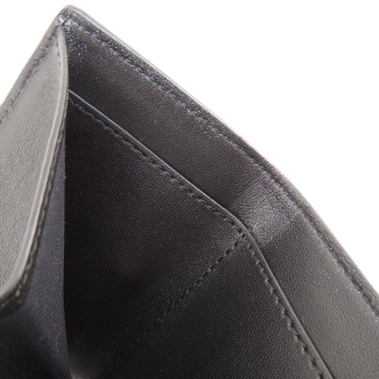 FENDI Bifold Wallet leather black Embossed logo Women Used Authentic