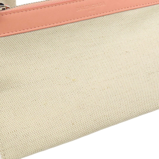 BALENCIAGA Tote Bag canvas white Navy kabas