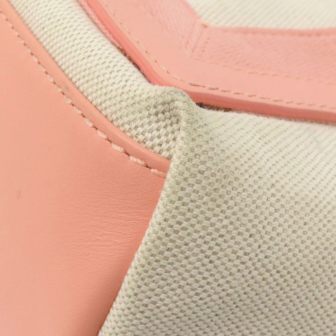 BALENCIAGA Tote Bag canvas white Navy kabas