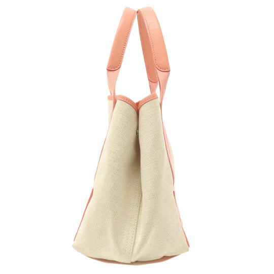 BALENCIAGA Tote Bag canvas white Navy kabas