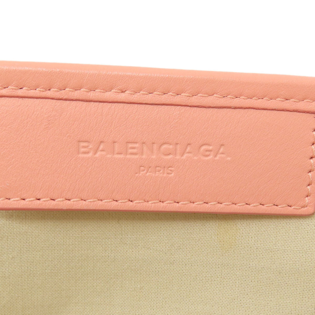 BALENCIAGA Tote Bag canvas white Navy kabas