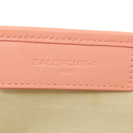 BALENCIAGA Tote Bag canvas white Navy kabas
