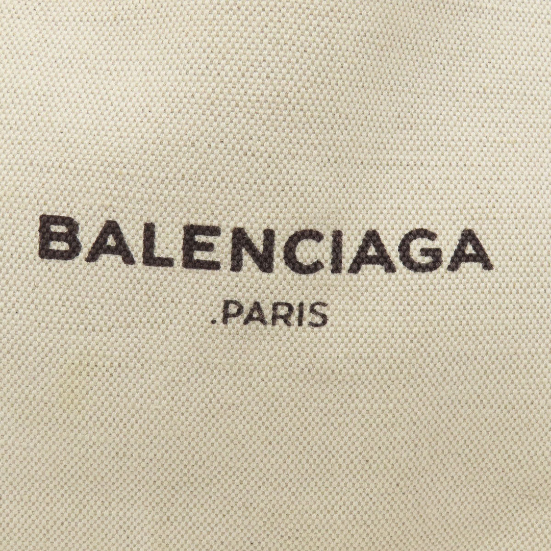 BALENCIAGA Tote Bag canvas white Navy kabas