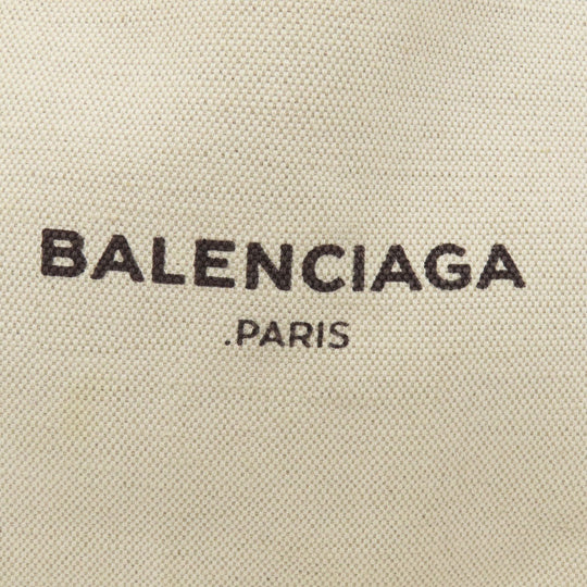 BALENCIAGA Tote Bag canvas white Navy kabas