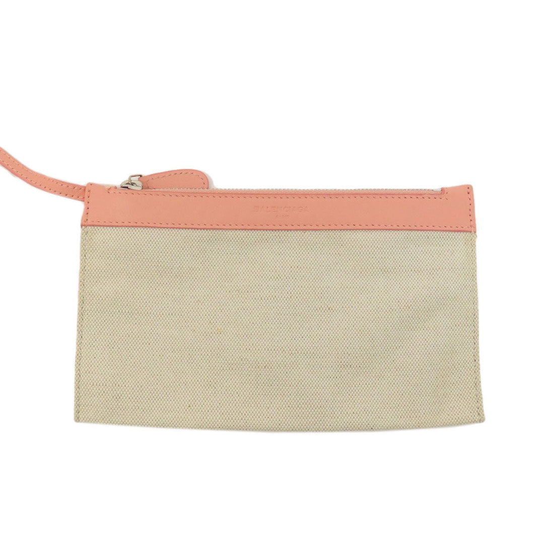 BALENCIAGA Tote Bag canvas white Navy kabas