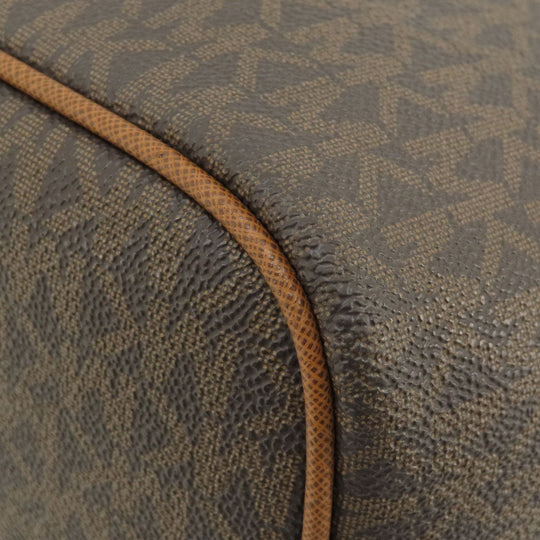 MICHAEL KORS Tote Bag PVC Brown MK signature Women Used Authentic