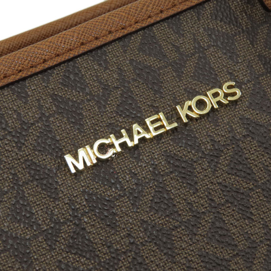 MICHAEL KORS Tote Bag PVC Brown MK signature Women Used Authentic