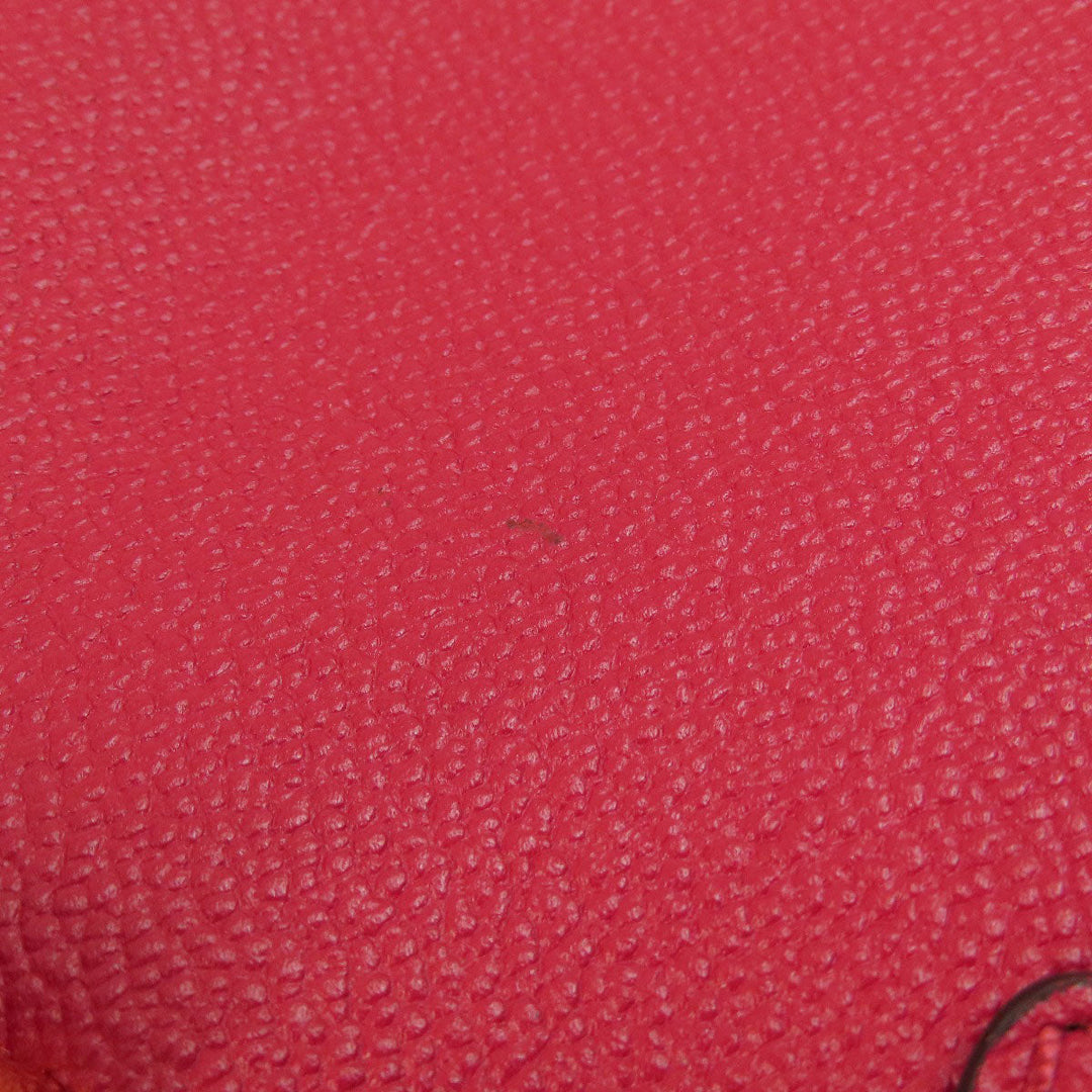 BURBERRY Tote Bag leather Red logo 2WAY Women Used Authentic