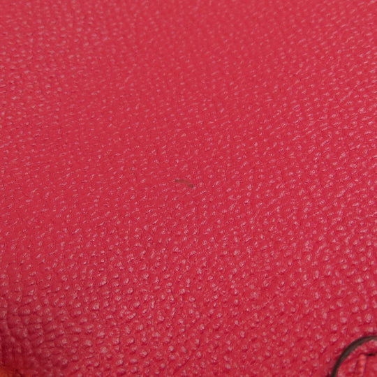 BURBERRY Tote Bag leather Red logo 2WAY Women Used Authentic