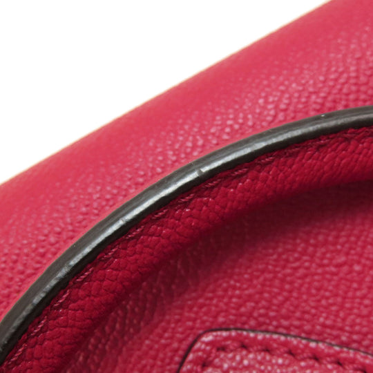 BURBERRY Tote Bag leather Red logo 2WAY Women Used Authentic