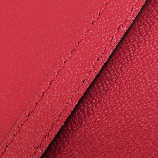 BURBERRY Tote Bag leather Red logo 2WAY Women Used Authentic