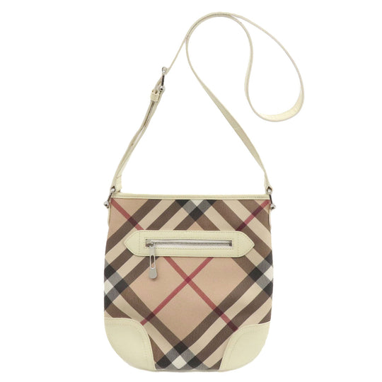 BURBERRY Shoulder Bag PVC beige Nova Check Women Used Authentic