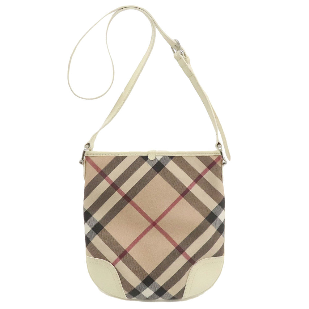 BURBERRY Shoulder Bag PVC beige Nova Check Women Used Authentic