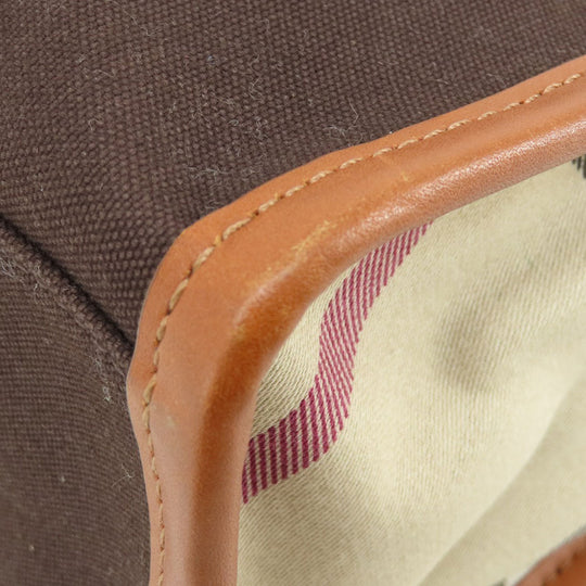 BURBERRY Tote Bag canvas Brown logo Women Used Authentic