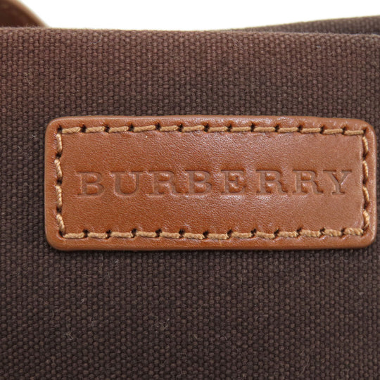 BURBERRY Tote Bag canvas Brown logo Women Used Authentic