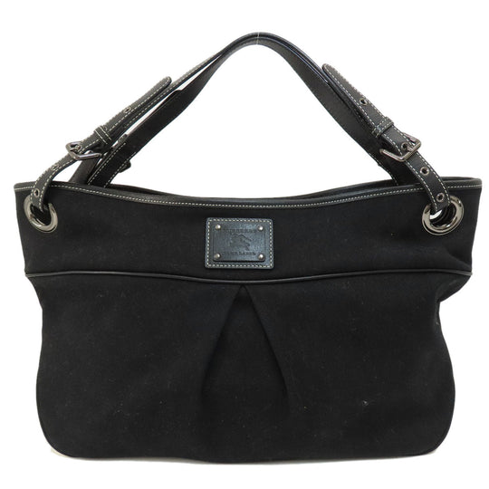 BURBERRY Tote Bag canvas black Burberry logo Women Used Authentic