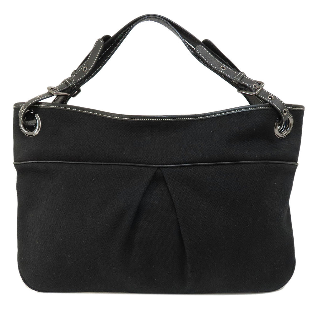 BURBERRY Tote Bag canvas black Burberry logo Women Used Authentic