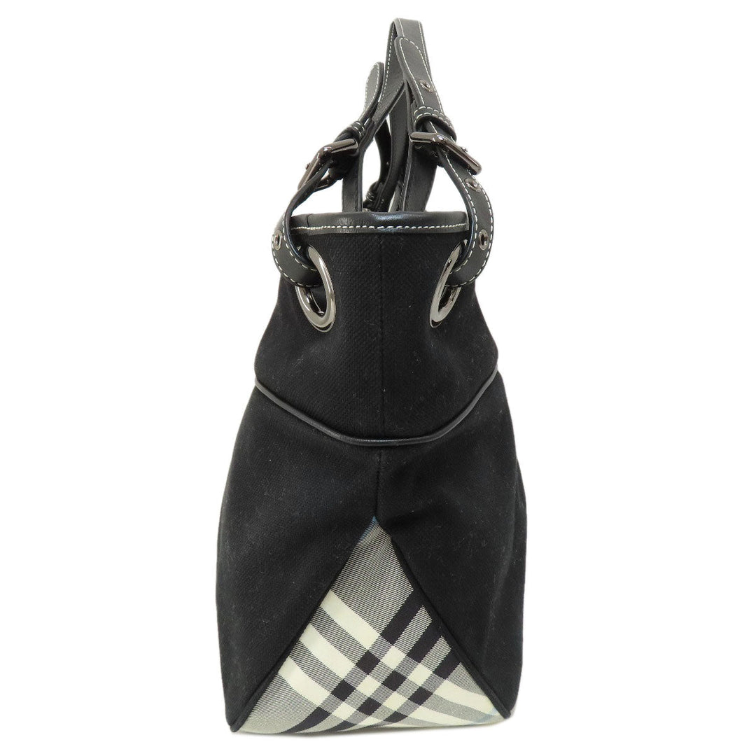 BURBERRY Tote Bag canvas black Burberry logo Women Used Authentic
