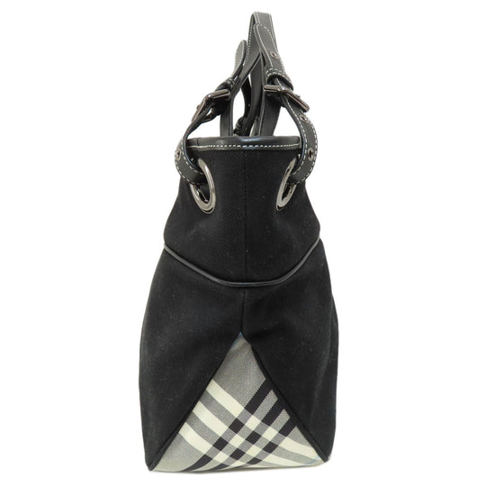 BURBERRY Tote Bag canvas black Burberry logo Women Used Authentic