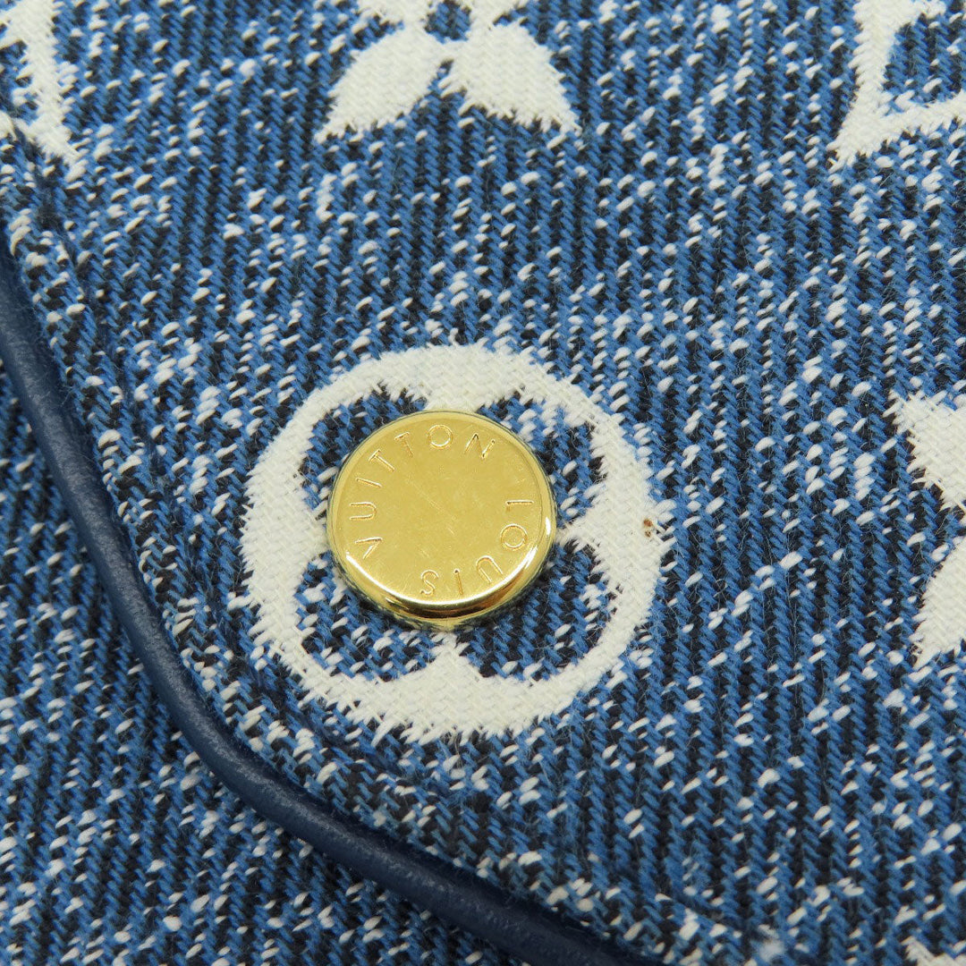 LOUIS VUITTON Long Wallet Purse M81183 denim blue Portefeuille Sarah Aline Blue Women Used Authentic