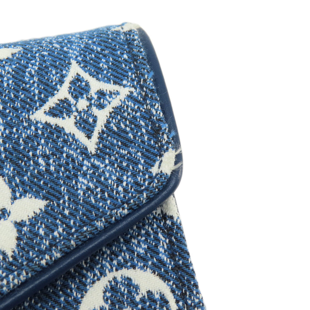 LOUIS VUITTON Long Wallet Purse M81183 denim blue Portefeuille Sarah Aline Blue Women Used Authentic