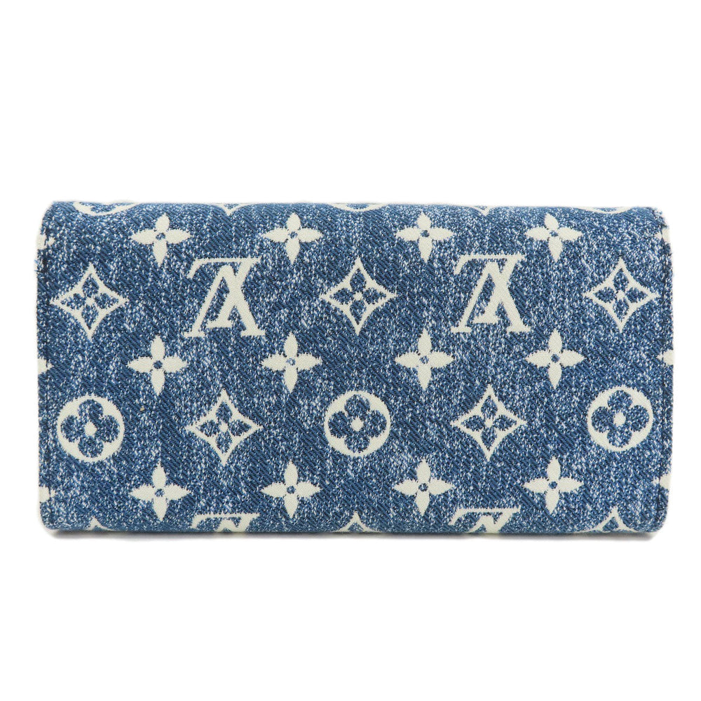LOUIS VUITTON Long Wallet Purse M81183 denim blue Portefeuille Sarah Aline Blue Women Used Authentic