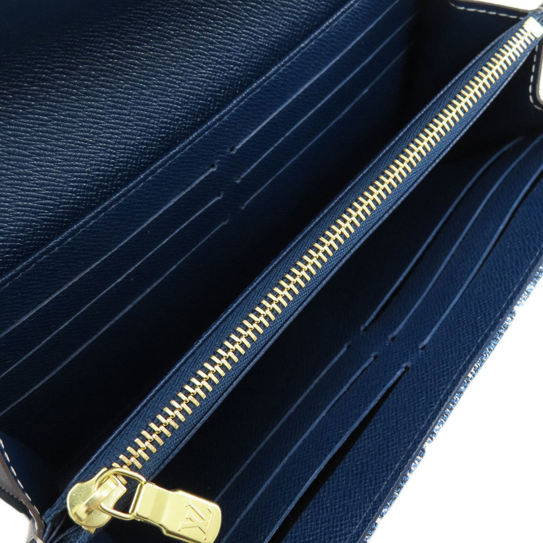 LOUIS VUITTON Long Wallet Purse M81183 denim blue Portefeuille Sarah Aline Blue Women Used Authentic