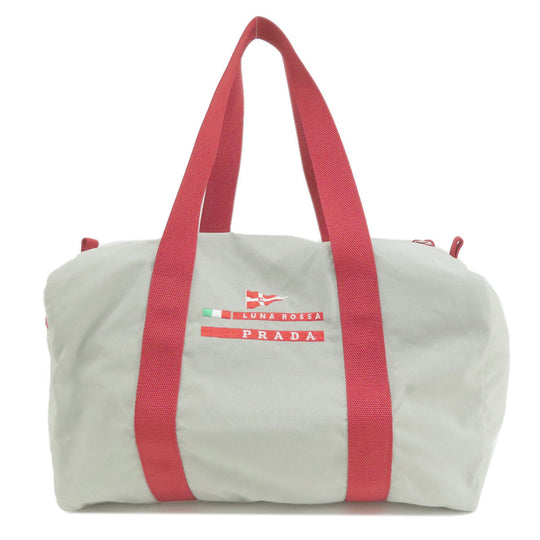 PRADA Boston Duffel bag Nylon gray Prada Sport Luna Rossa Women Used Authentic