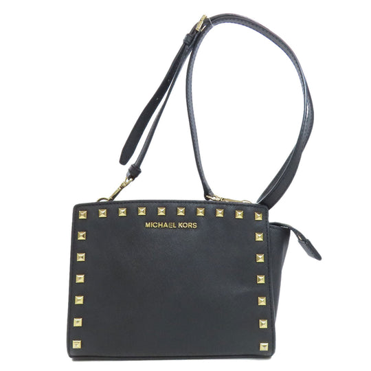 MICHAEL KORS Shoulder Bag PVC black Studs Women Used Authentic