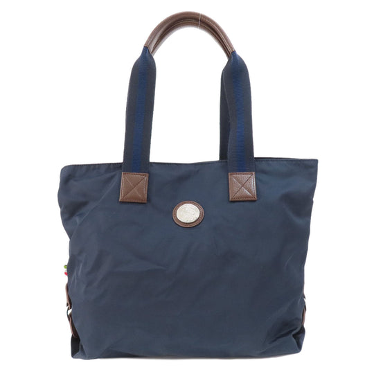Orobianco Tote Bag Nylon Navy With logo Women Used Authentic