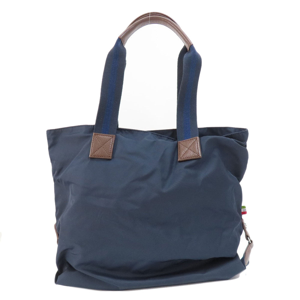Orobianco Tote Bag Nylon Navy With logo Women Used Authentic