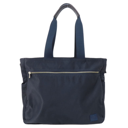 PORTER Tote Bag Nylon Navy logo Women Used Authentic
