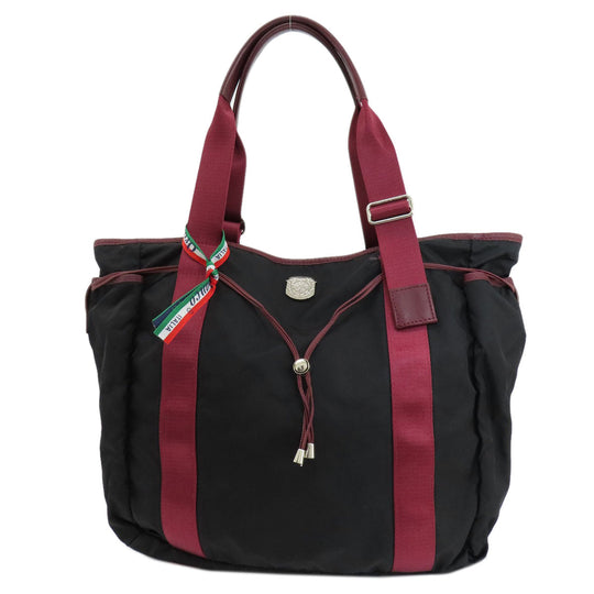 Orobianco Tote Bag Nylon black logo Women Used Authentic