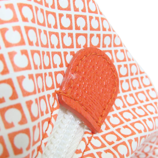 GHERARDINI Handbag Polyester, polyurethane coating Orange Logo motif softy Women Used Authentic