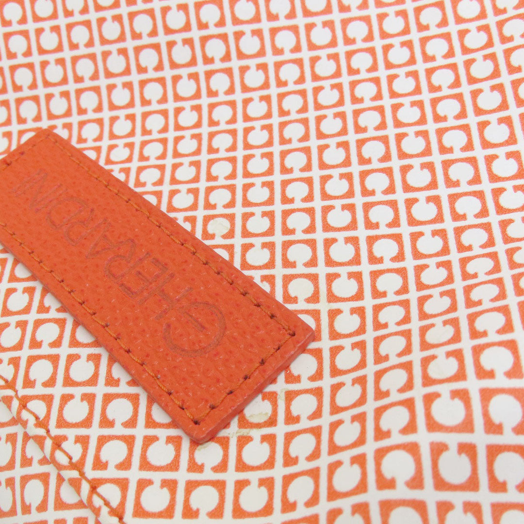 GHERARDINI Handbag Polyester, polyurethane coating Orange Logo motif softy Women Used Authentic