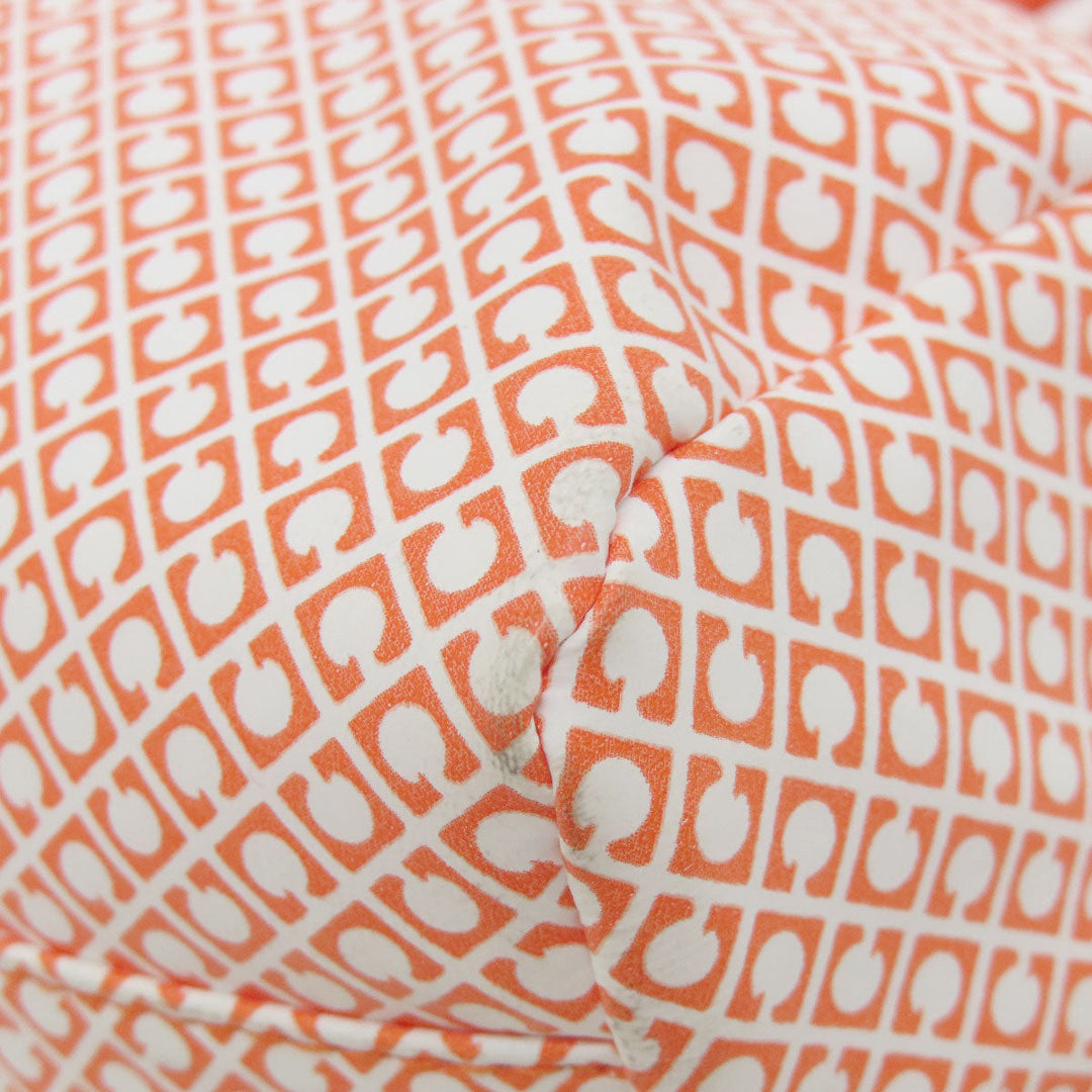 GHERARDINI Handbag Polyester, polyurethane coating Orange Logo motif softy Women Used Authentic