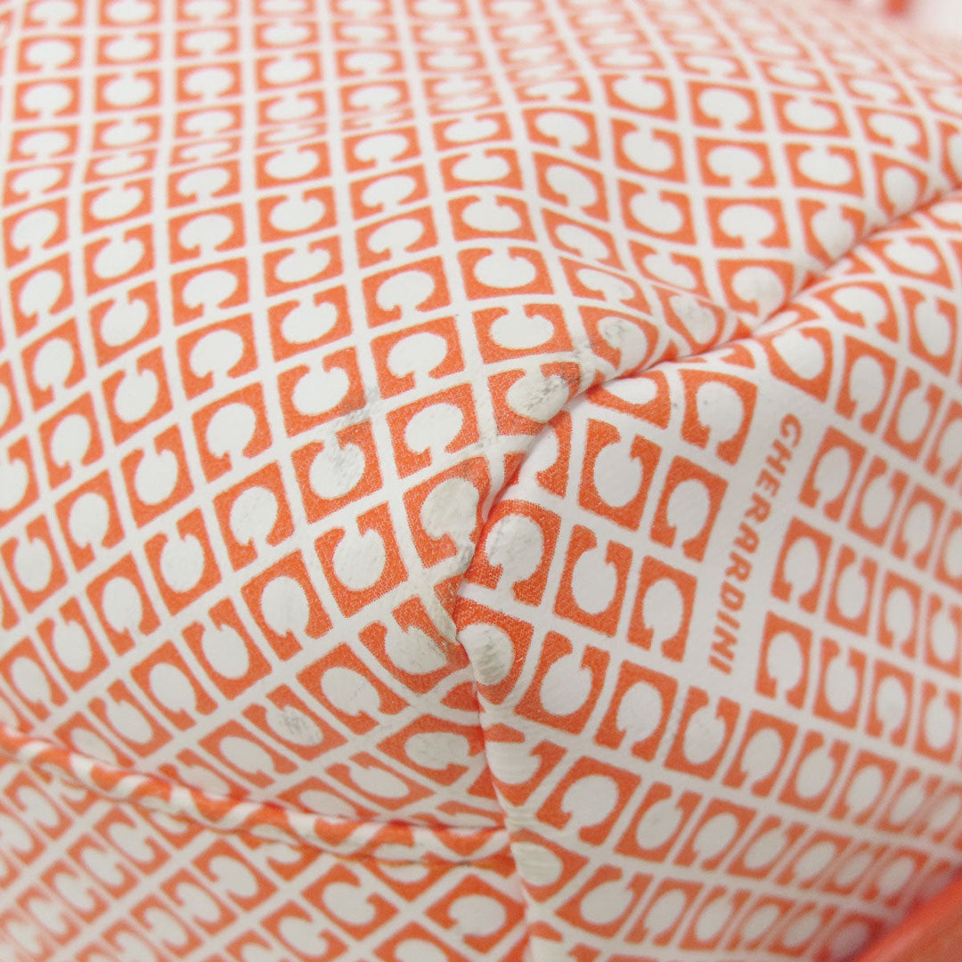 GHERARDINI Handbag Polyester, polyurethane coating Orange Logo motif softy Women Used Authentic