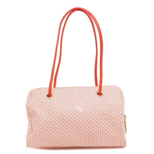 GHERARDINI Handbag Polyester, polyurethane coating Orange Logo motif softy Women Used Authentic