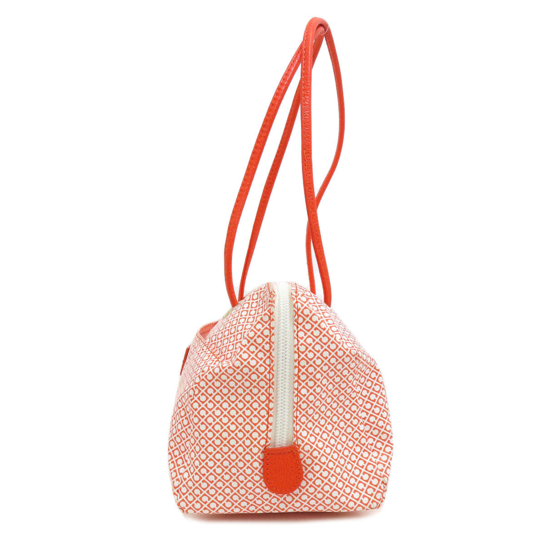 GHERARDINI Handbag Polyester, polyurethane coating Orange Logo motif softy Women Used Authentic