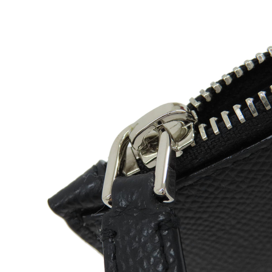 BALLY Card Case leather black Barry Stripe mens Used Authentic